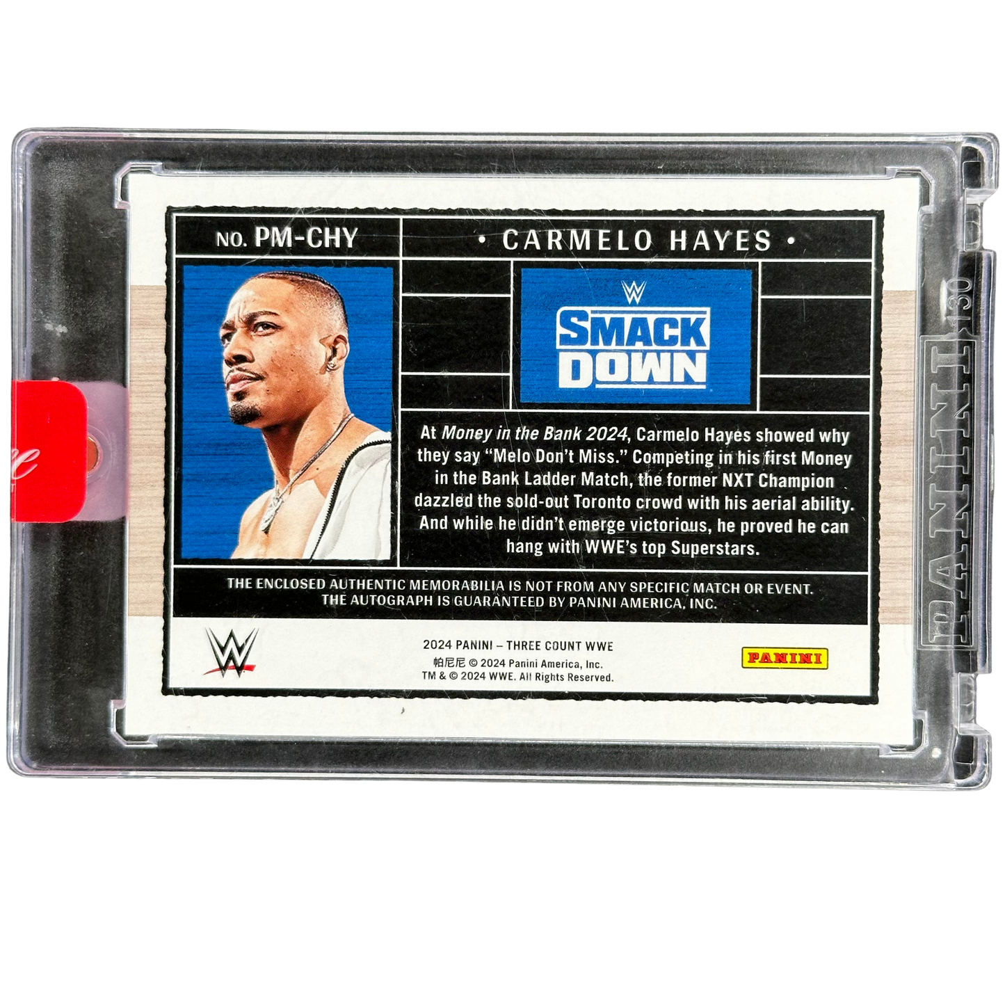 Carmelo Hayes 2024 Three Count Memorabilia Auto 5/25 #PM-CHY
