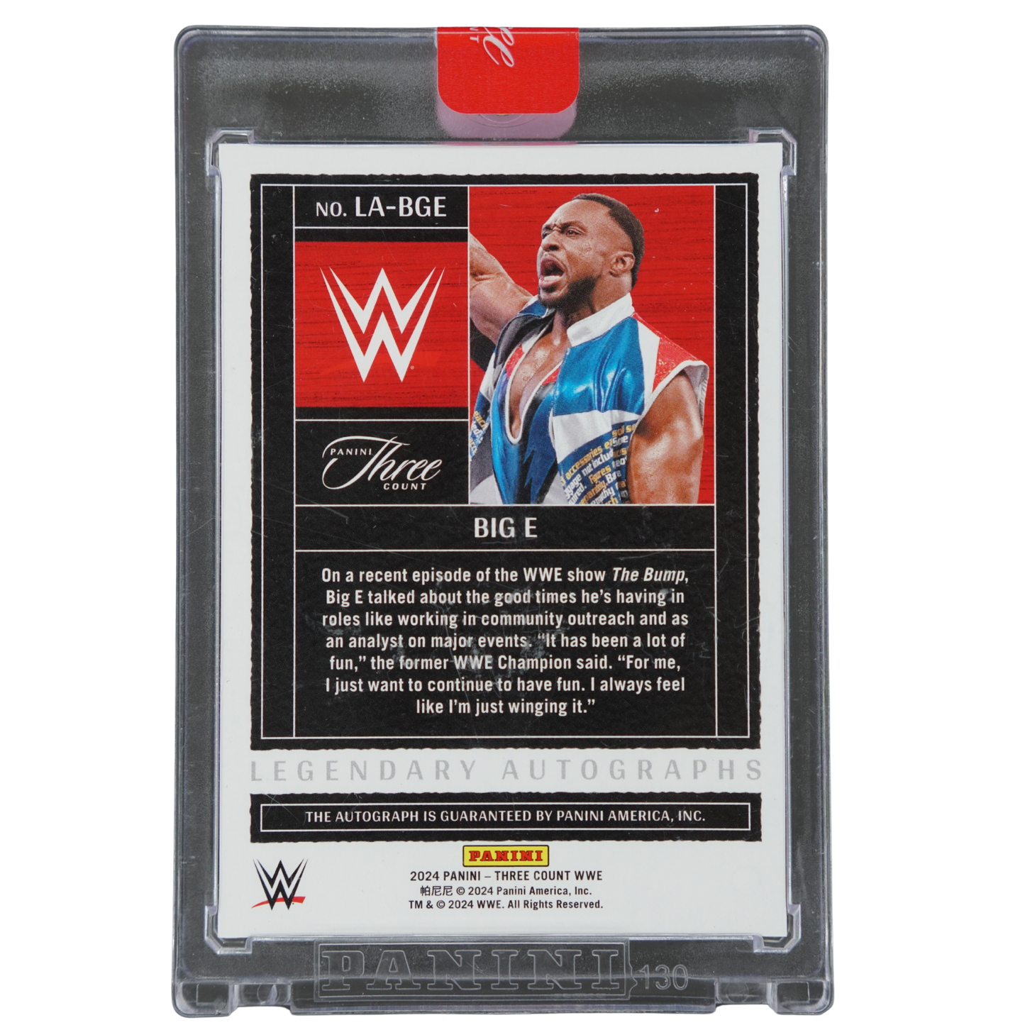Big E 2024 Three Count Legendary Autographs 10/10 #LA-BGE