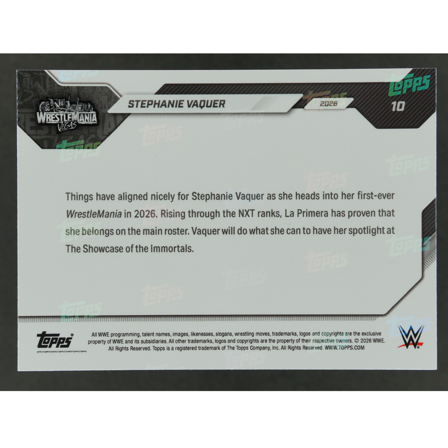 Stephanie Vaquer 2026 Topps Now Wrestlemania Vegas #10