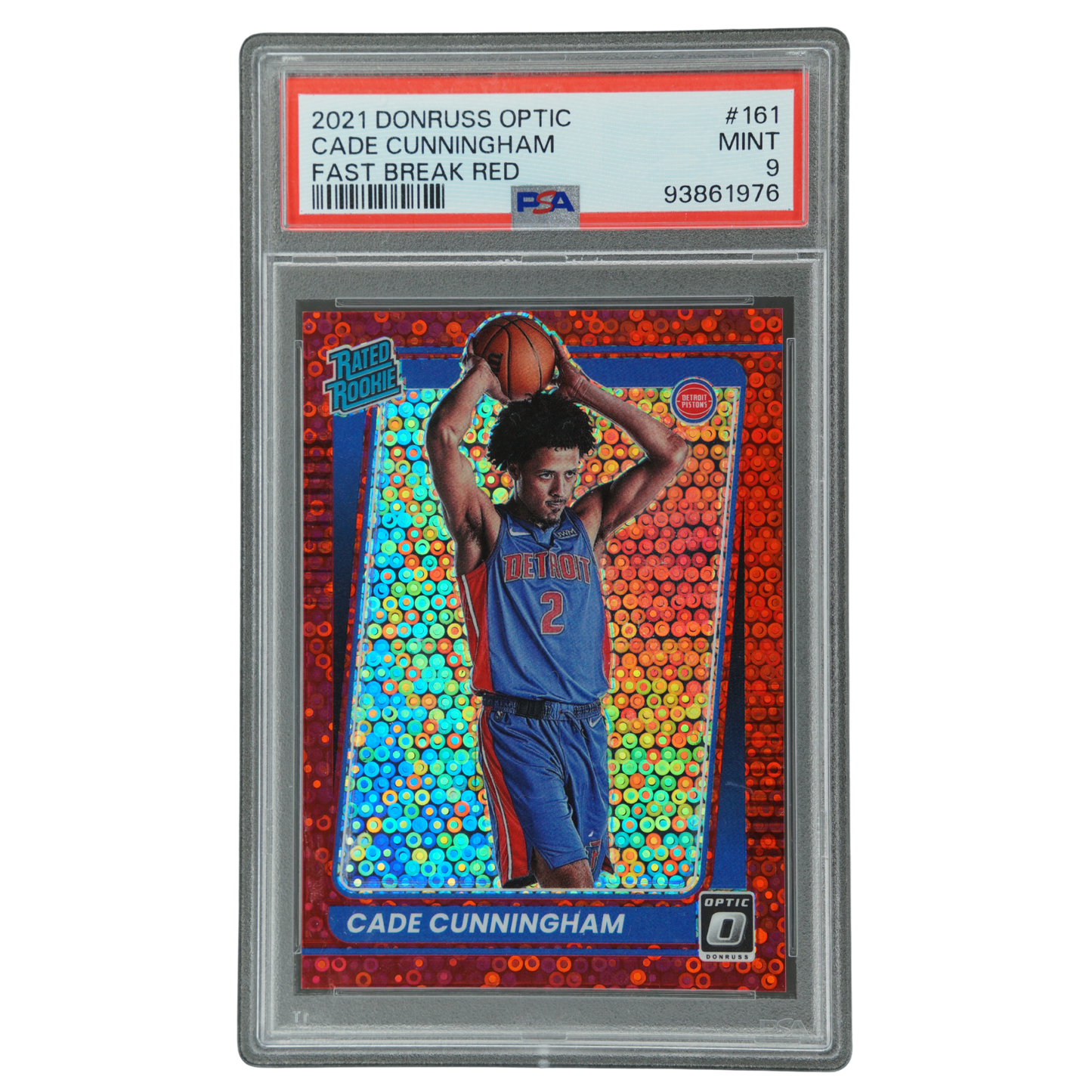 Cade Cunningham 2021 Optic Fast Break Red 34/85 PSA 9 #161