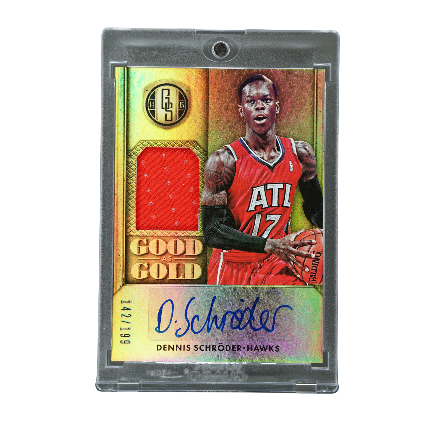 Dennis Schröder 2015 Gold Standard Jersey Auto 142/199 #6