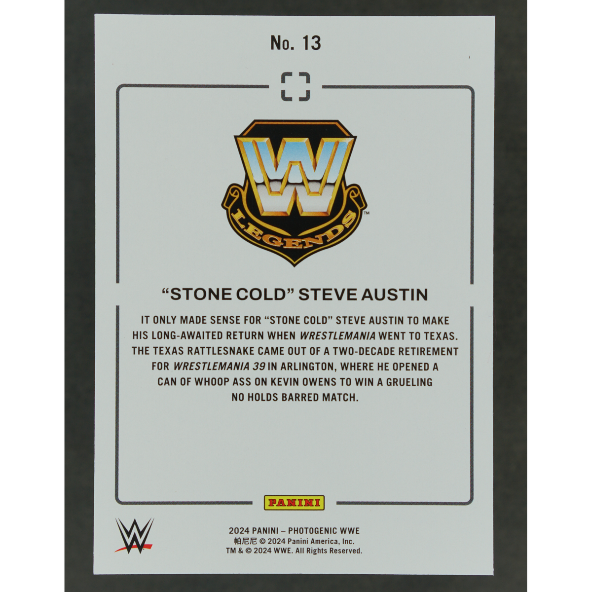 "Stone Cold" Steve Austin 2024 Photogenic 47/75 #13
