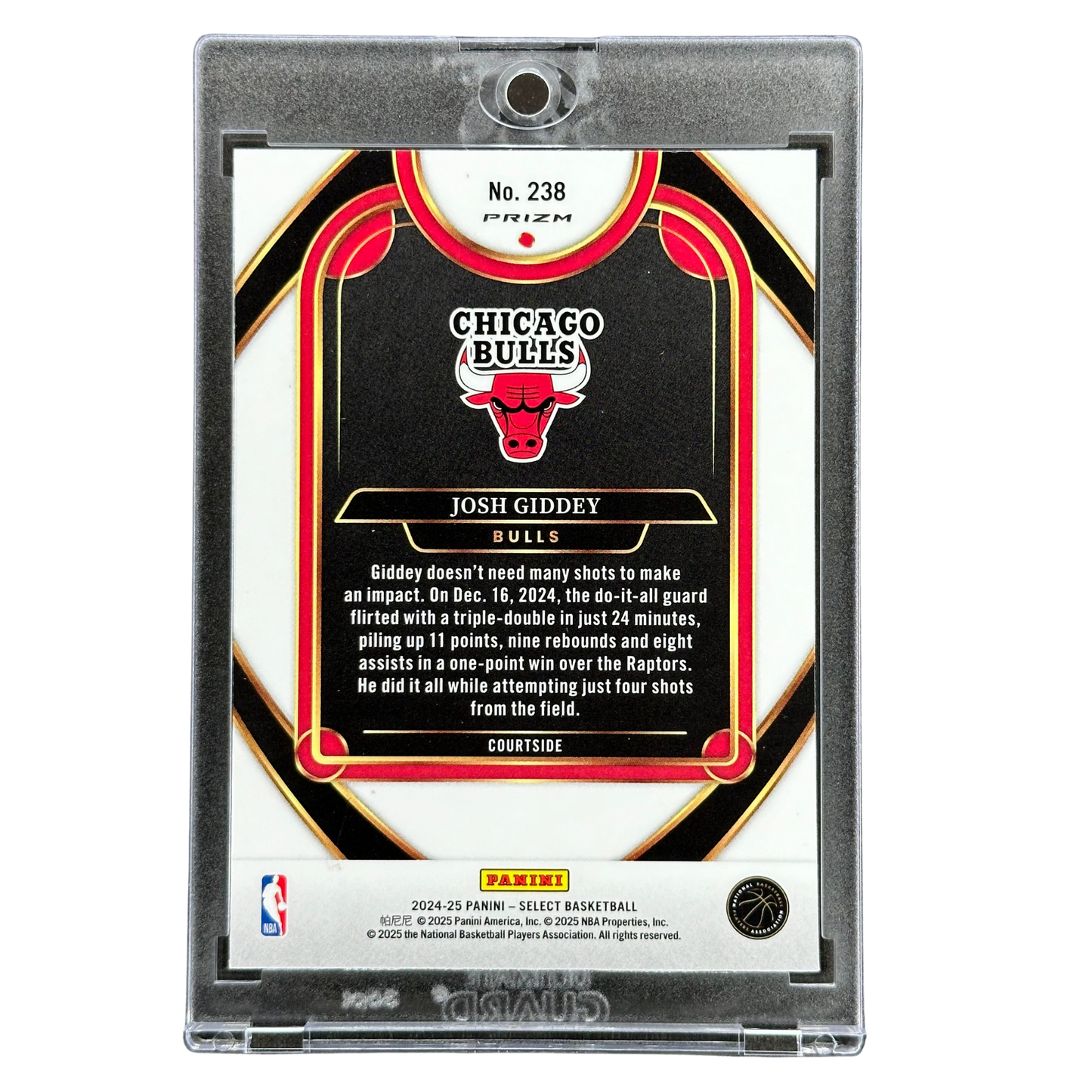 Josh Giddey 2024 Select Zebra Courtside #238