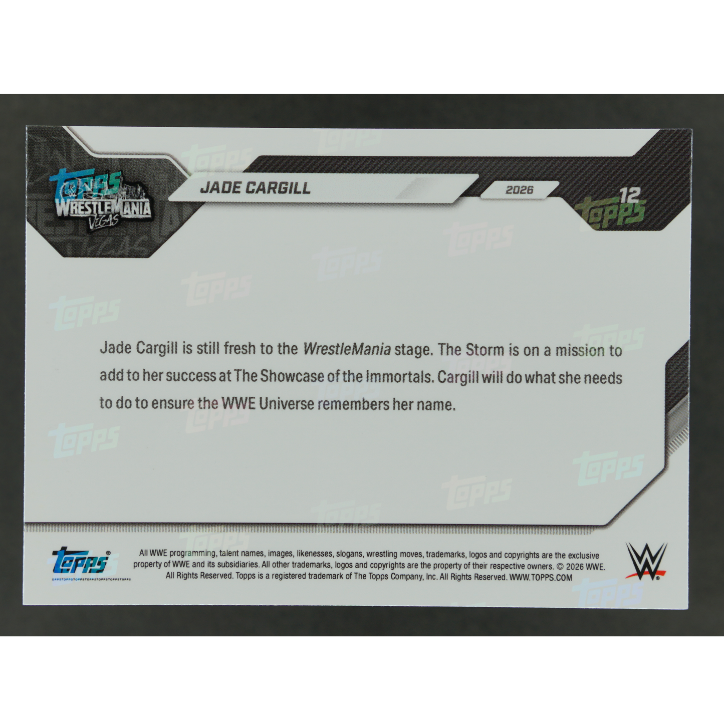 Jade Cargill 2026 Topps Now Wrestlemania Vegas #12