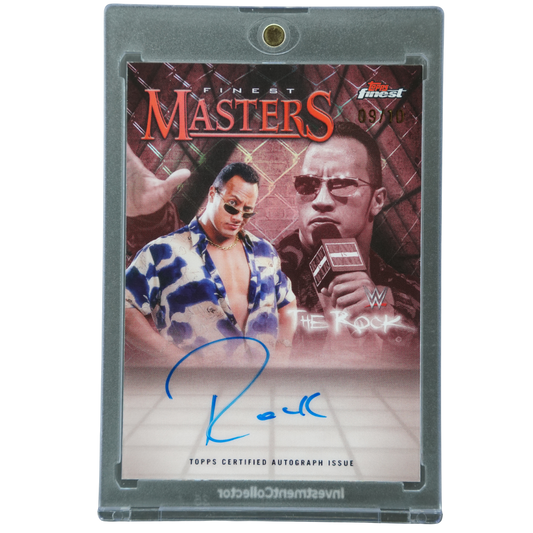 The Rock 2025 Finest Masters Auto Red/Black Vapor 9/10 #FM-DJR