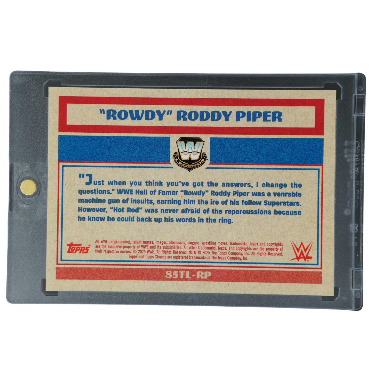 "Rowdy" Roddy Piper 2025 Chrome Black Refractor 1/10 #85TL-RP