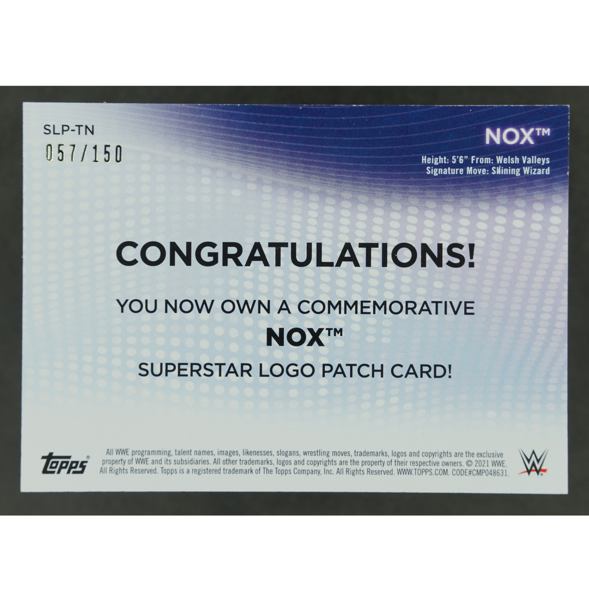 Nox 2021 Topps Commemorative Superstar Logo Patch 57/150 #SLP-TN