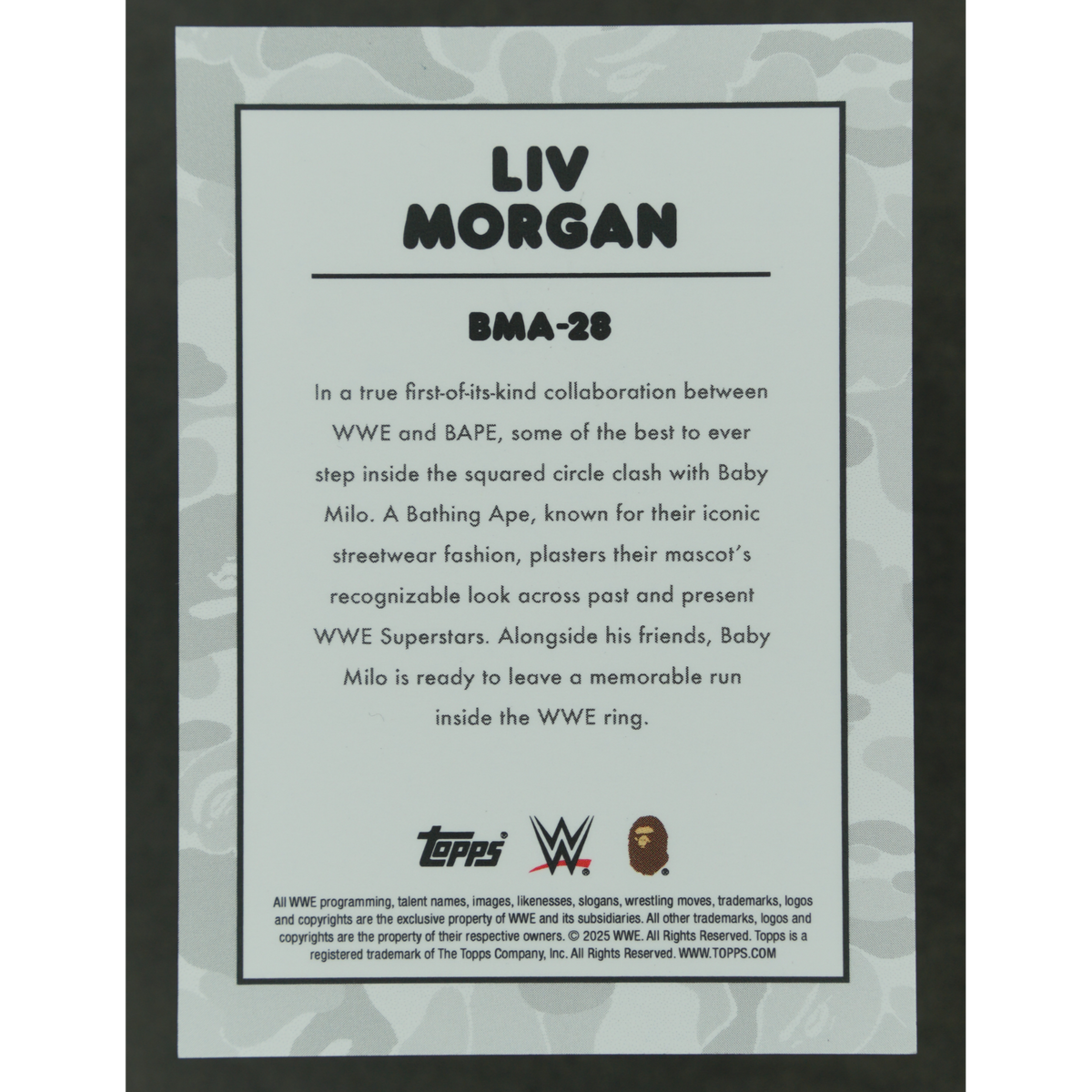 Liv Morgan 2025 Topps x BAPE 21/25 #BMA-28