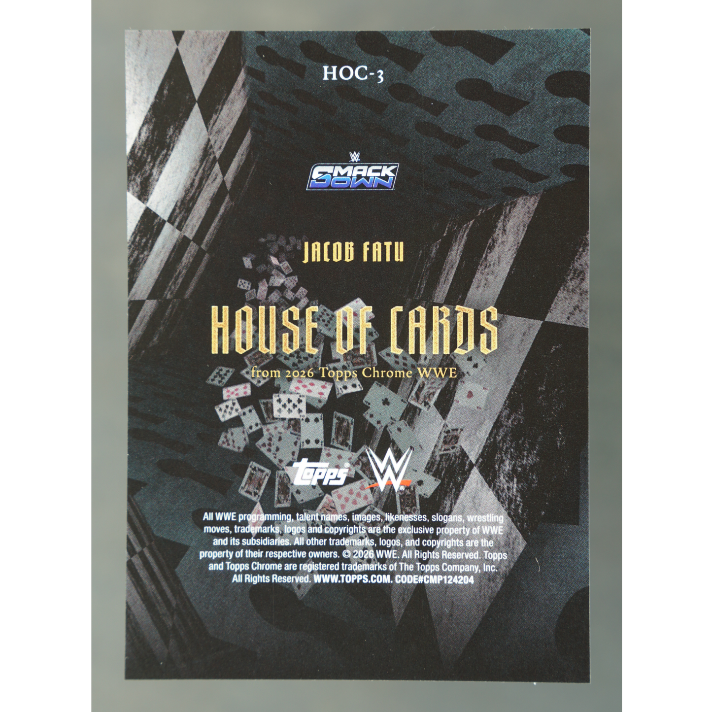 Jacob Fatu 2026 Chrome House of Cards #HOC-3
