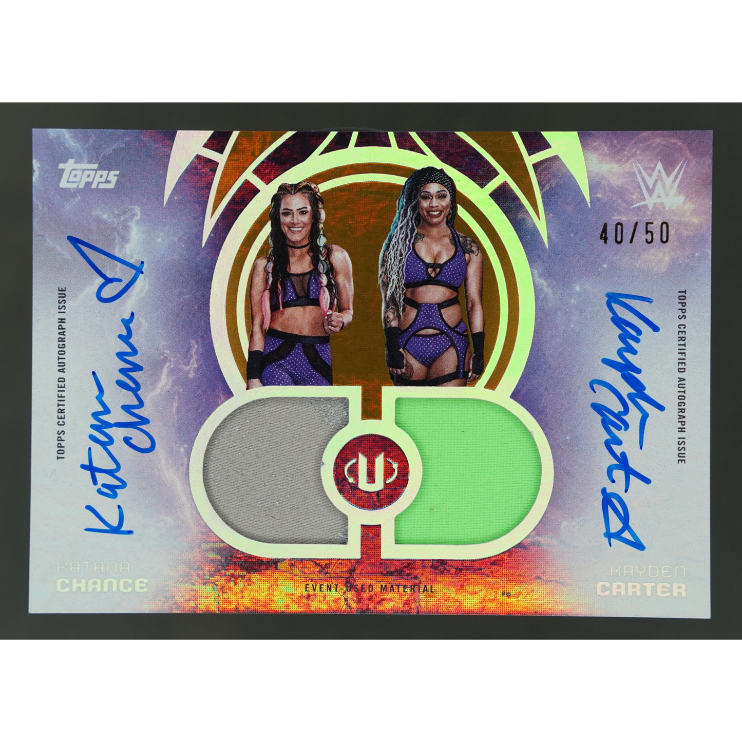 Katana Chance und Kayden Carter Dual Event Used Material Auto 40/50 #TTA-KCC
