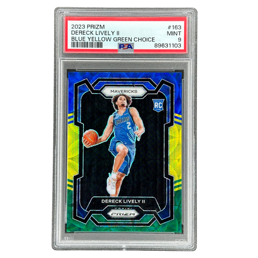Dereck Lively II 2023 Prizm Blue Yellow Green Choice RC Rookie Card PSA 9 #163