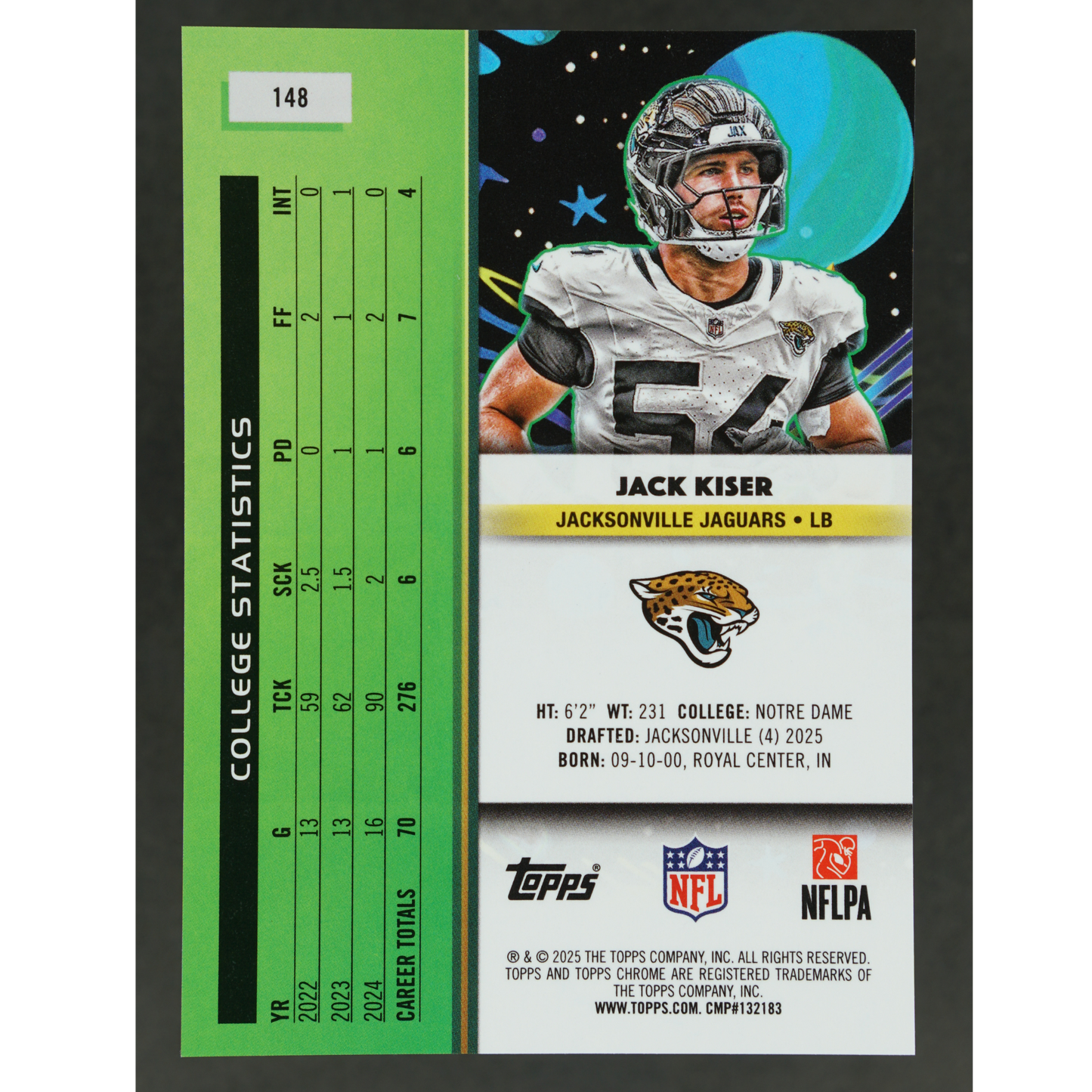 Jack Kiser 2025 Cosmic 15/25 RC #148
