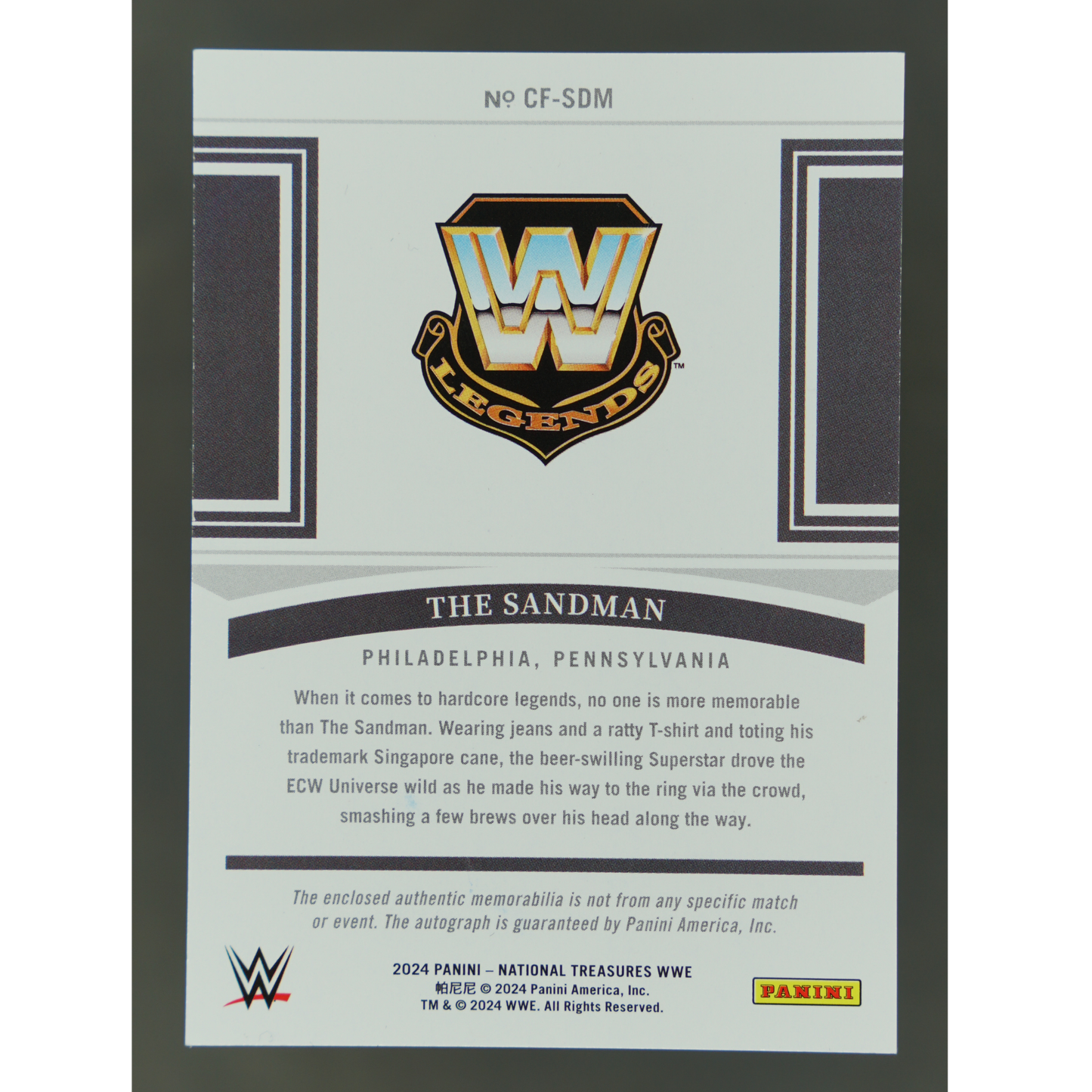 The Sandman 2024 National Treasures Clutch Factor Memorabilia Auto 12/99 #CF-SDM
