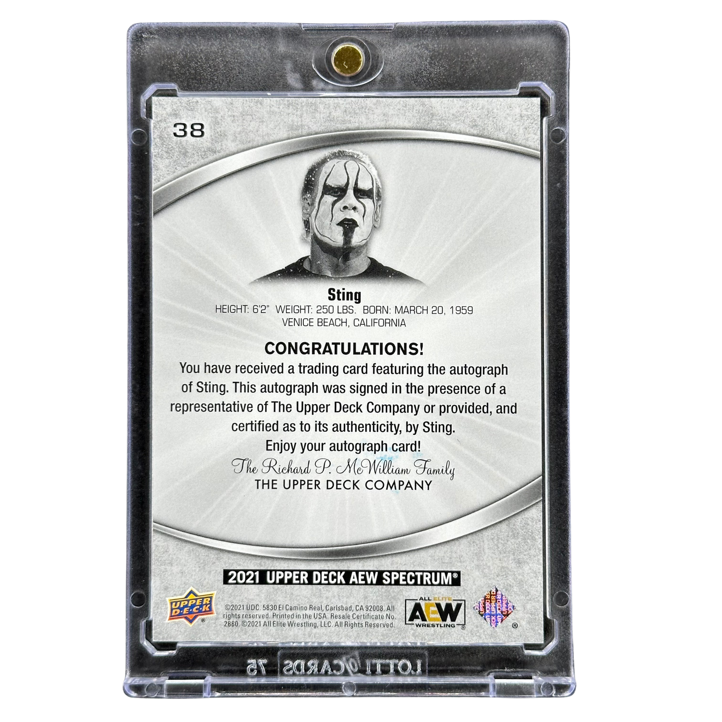 Sting 2021 Upper Deck AEW Spectrum Auto #38