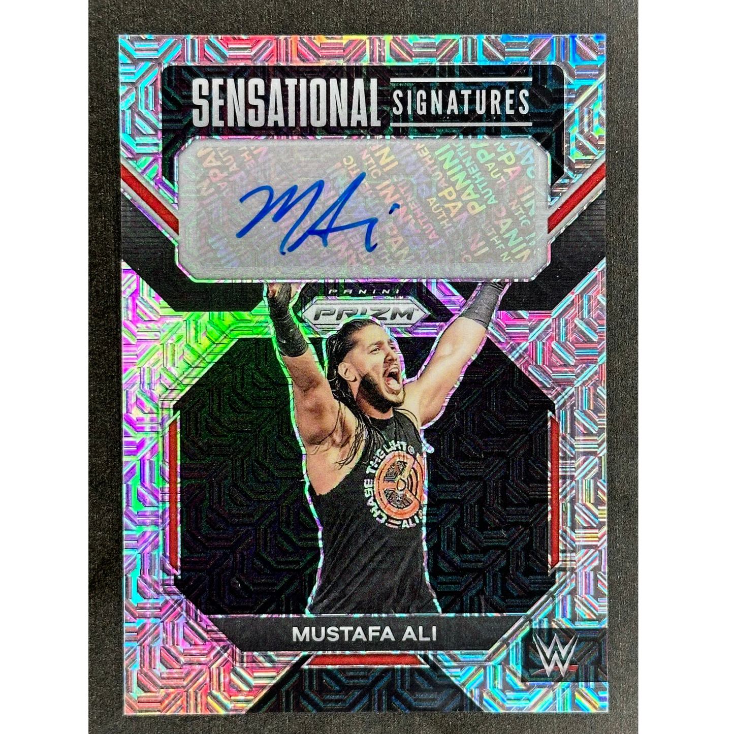 Mustafa Ali 2023 Prizm Sensational Signatures Mojo Auto 3/25 #SN-MAL