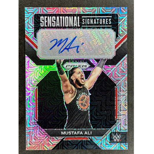 Mustafa Ali 2023 Prizm Sensational Signatures Mojo Auto 3/25 #SN-MAL