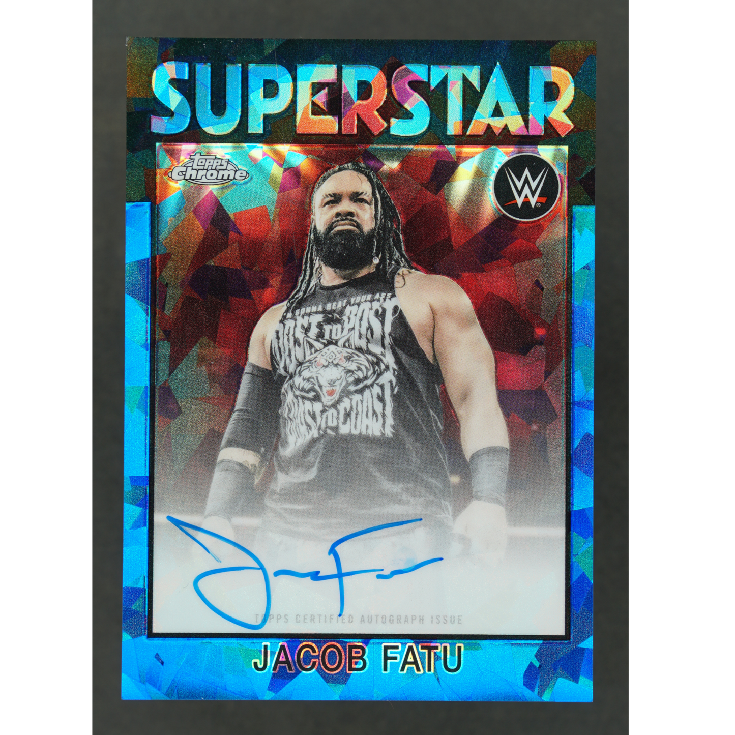 Jacob Fatu 2026 Chrome 1986 Topps Sapphire Superstar Auto #86T-JF