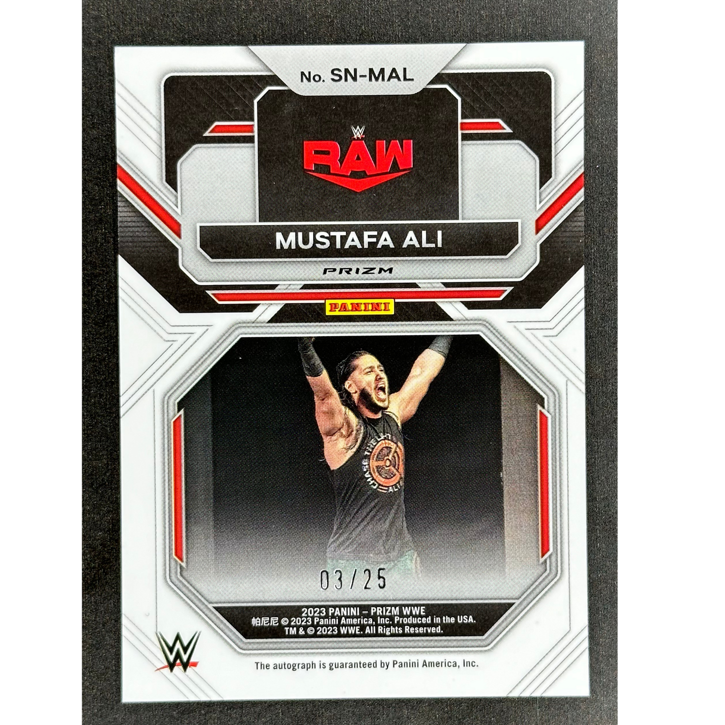 Mustafa Ali 2023 Prizm Sensational Signatures Mojo Auto 3/25 #SN-MAL