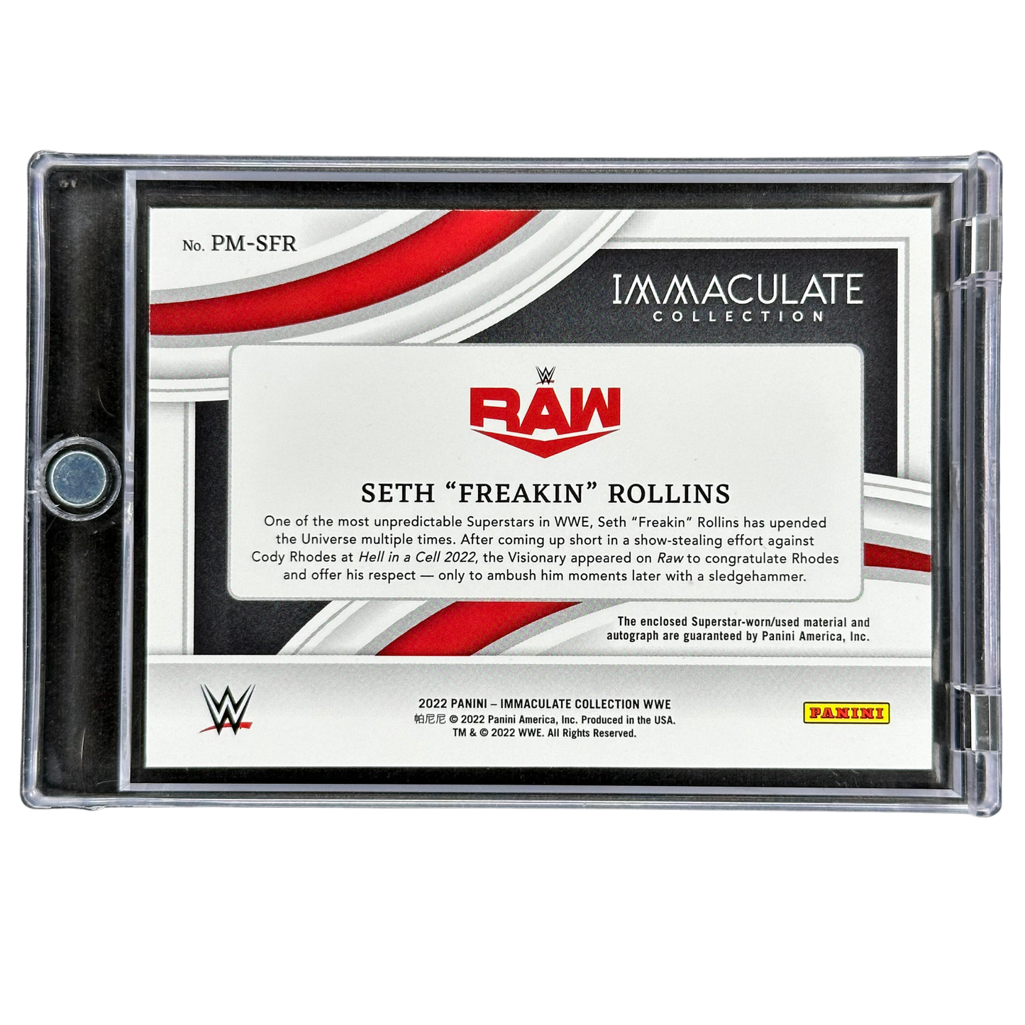 Seth "Freakin" Rollins 2022 Immaculate Memorabilia Auto 1/8 #PM-SFR