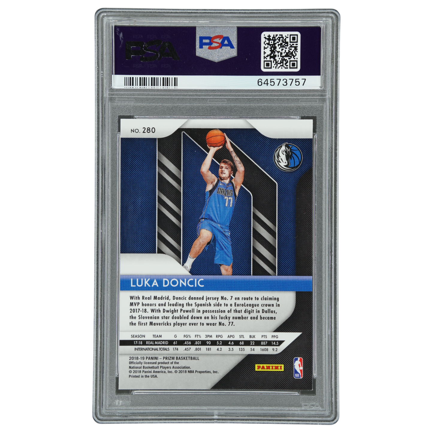Luka Doncic 2018 Prizm RC Rookie Card PSA 10 #280