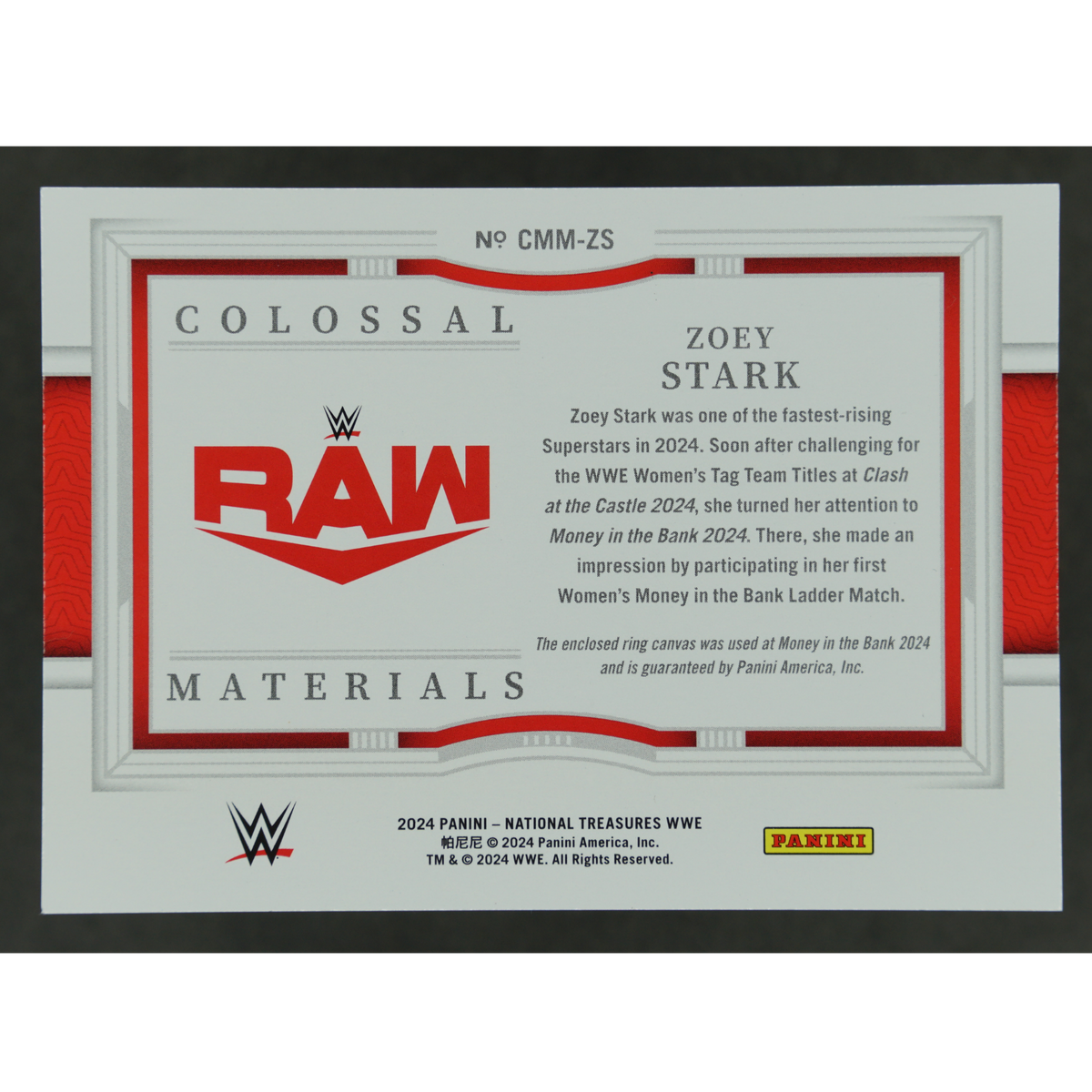 Zoey Stark 2024 National Treasures Colossal Memorabilia 11/99 #CMM-ZS