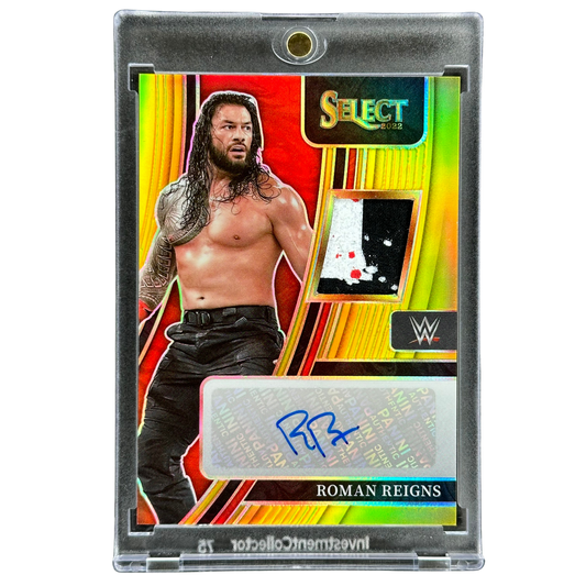 Roman Reigns 2022 Select Gold Memorabilia Auto 8/10 #AM-RRN