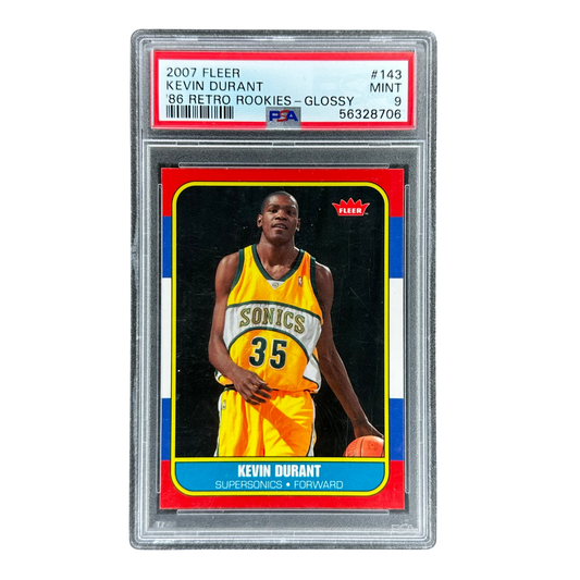 Kevin Durant 2007 Fleer 1986 Retro Rookies Glossy RC PSA 9 #143