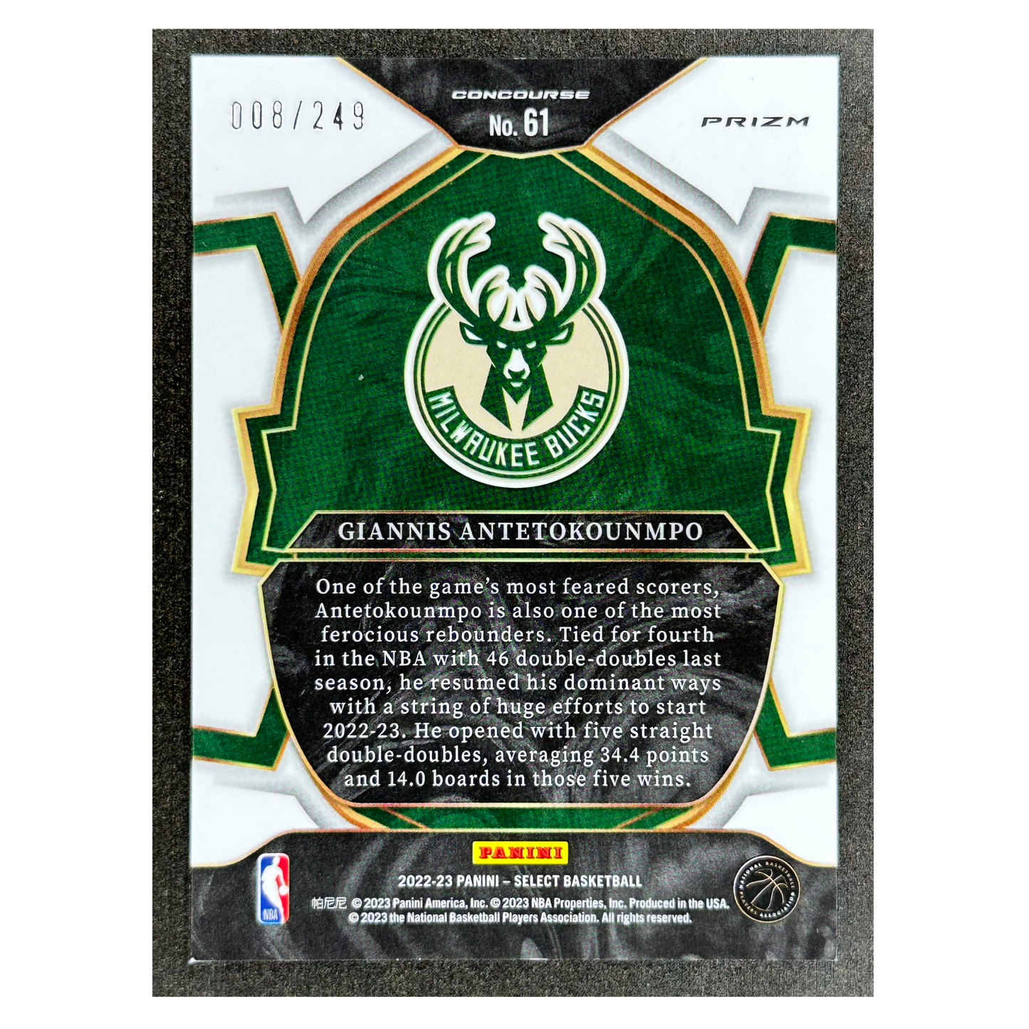 Giannis Antetokounmpo 2022 Select Blue Scope 8/249 #61