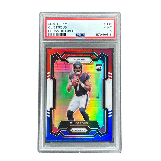 CJ Stroud 2023 Prizm Red White Blue RC Rookie Card PSA 9 #339