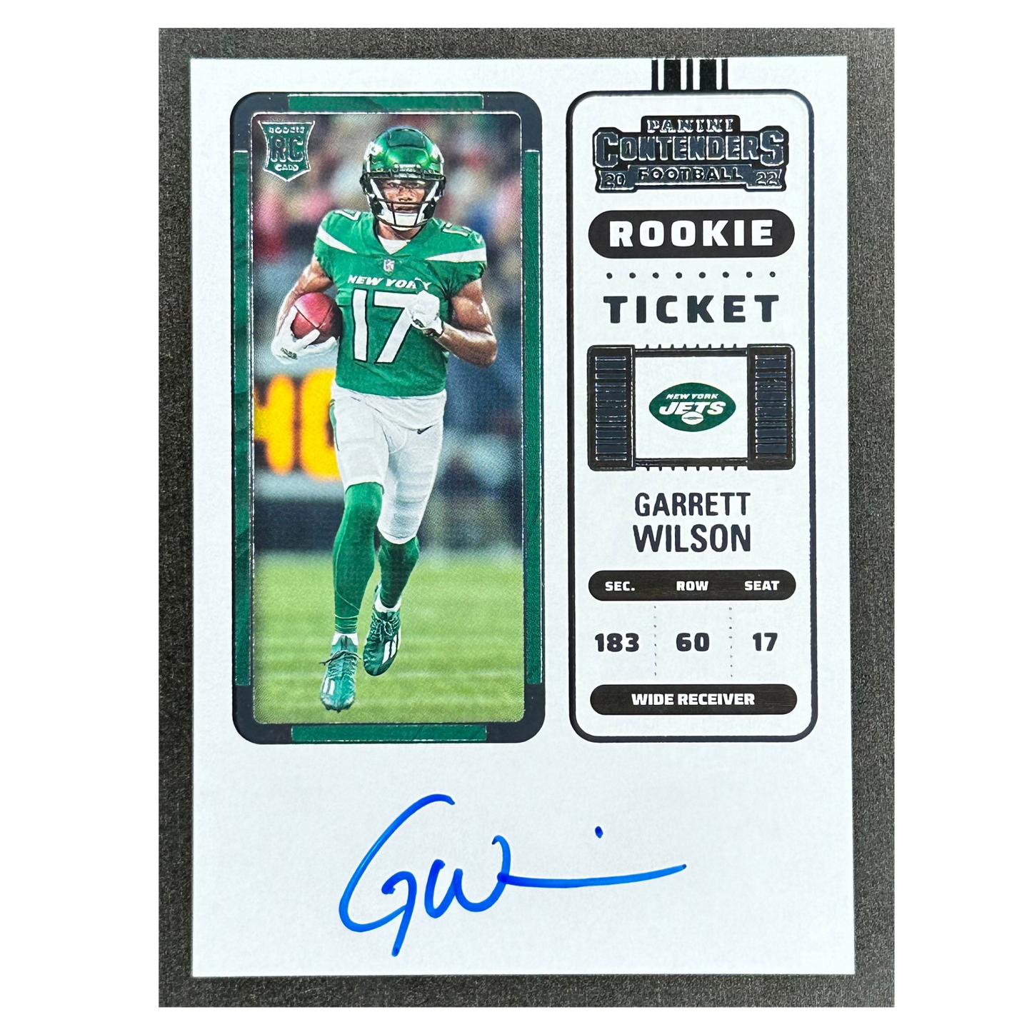 Garrett Wilson 2022 Contenders Rookie Ticket RC Rookie Card Auto #117