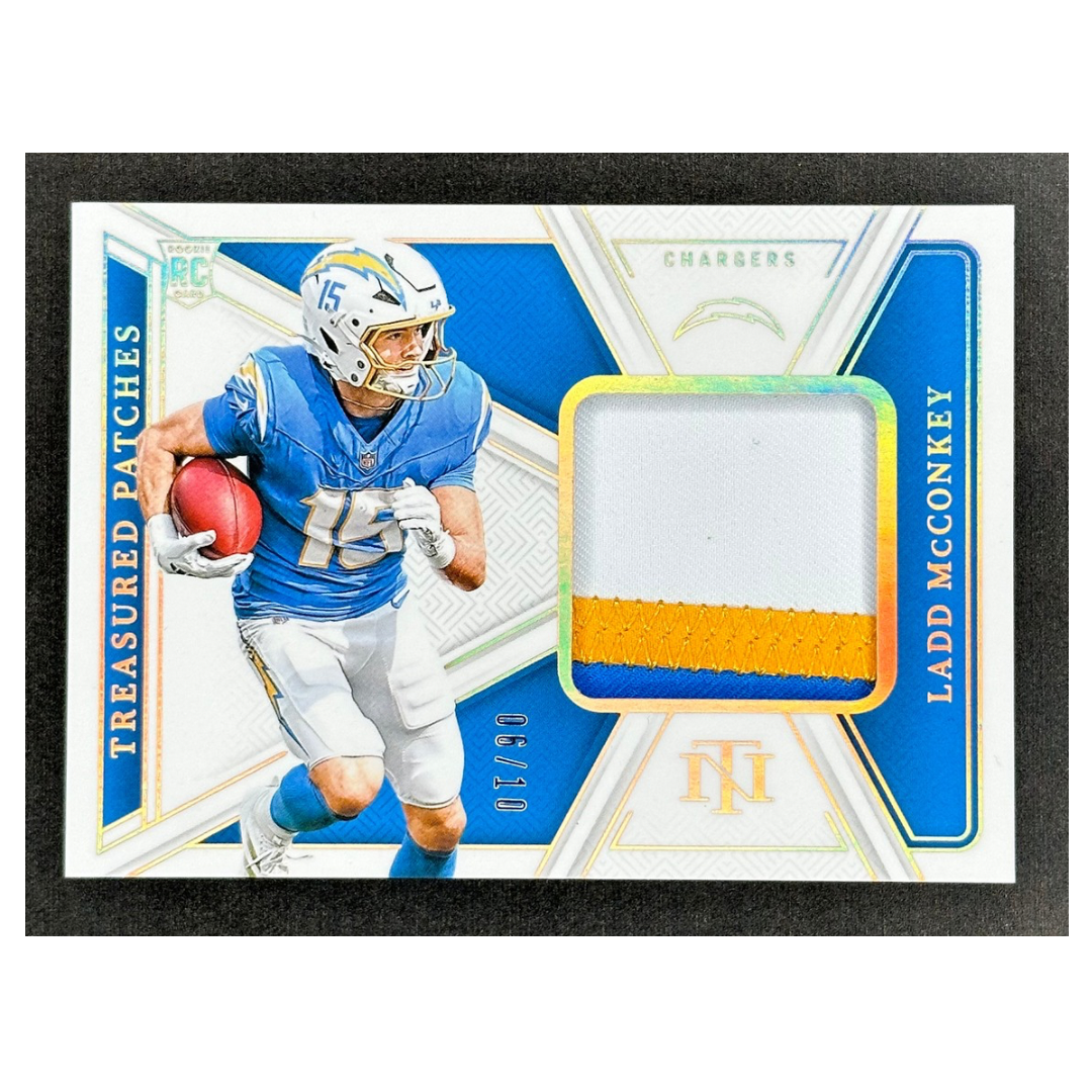 Ladd McConkey 2024 National Treasures Patch 6/10 RC Rookie Card #TP-LMY