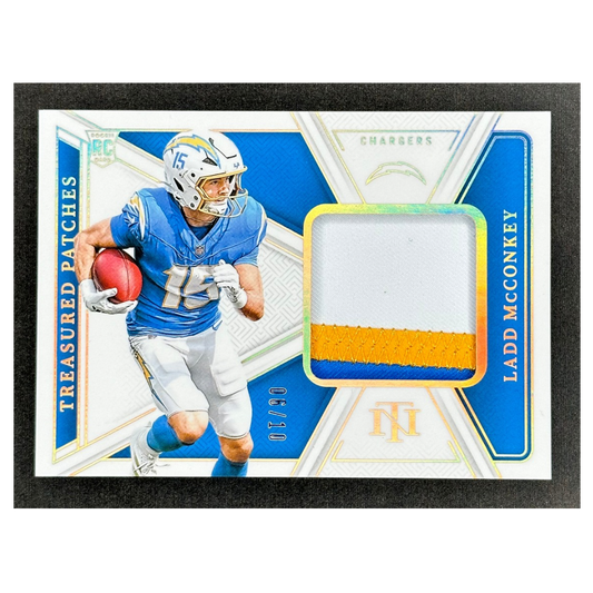 Ladd McConkey 2024 National Treasures Patch 6/10 RC Rookie Card #TP-LMY