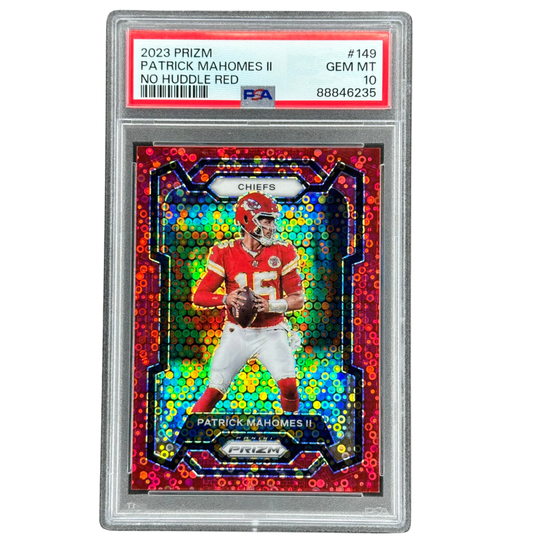 Patrick Mahomes 2023 Prizm No Huddle Red 69/70 PSA 10 #149