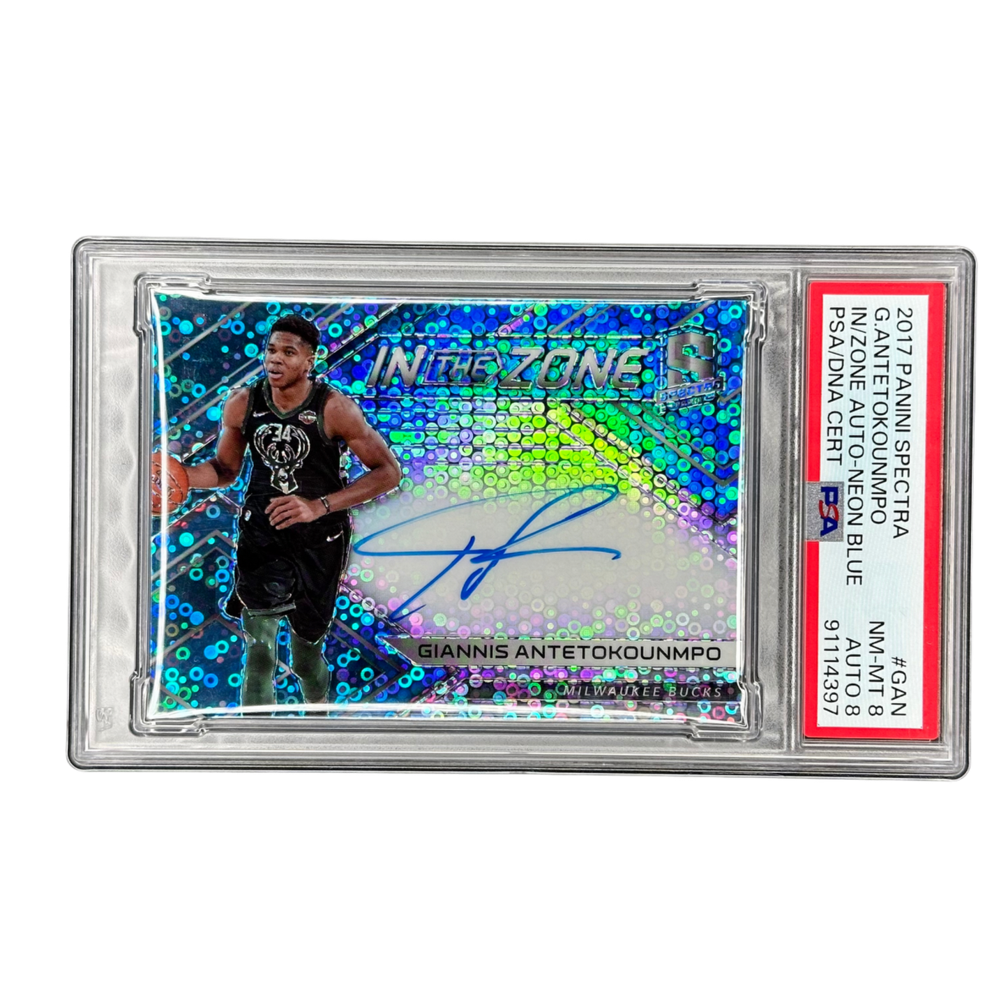 Giannis Antetokounmpo 2017 Spectra In the Zone Auto 27/49 PSA 8 #GAN