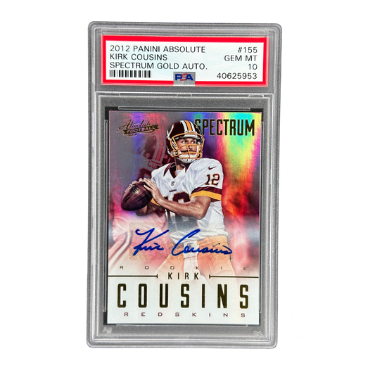 Kirk Cousins 2012 Absolute Spectrum Gold Auto RC 95/299 PSA 10 #155