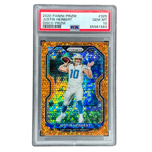 Justin Herbert 2020 Prizm Disco RC Rookie Card PSA 10 #325