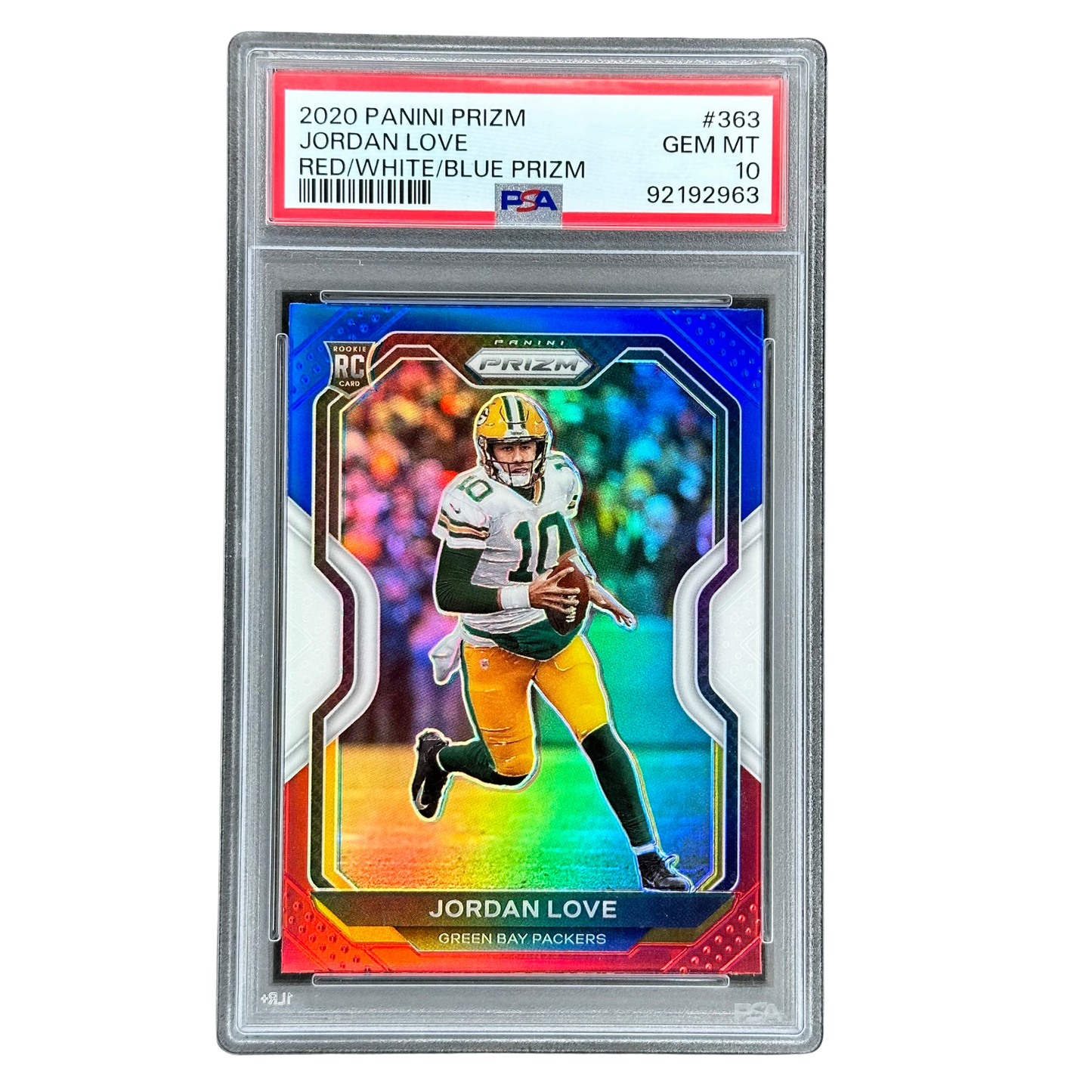 Jordan Love 2020 Ptizm Red/White/Blue RC Rookie Card PSA 10 #363