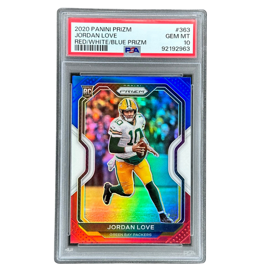 Jordan Love 2020 Ptizm Red/White/Blue RC Rookie Card PSA 10 #363