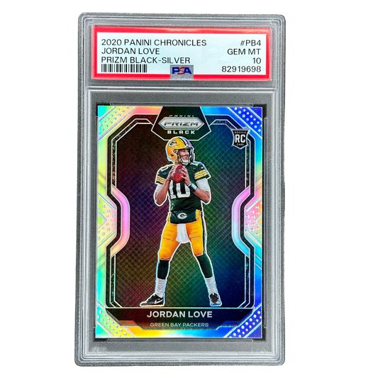 Jordan Love 2020 Prizm Black Silver RC Rookie Card PSA 10 #PB4
