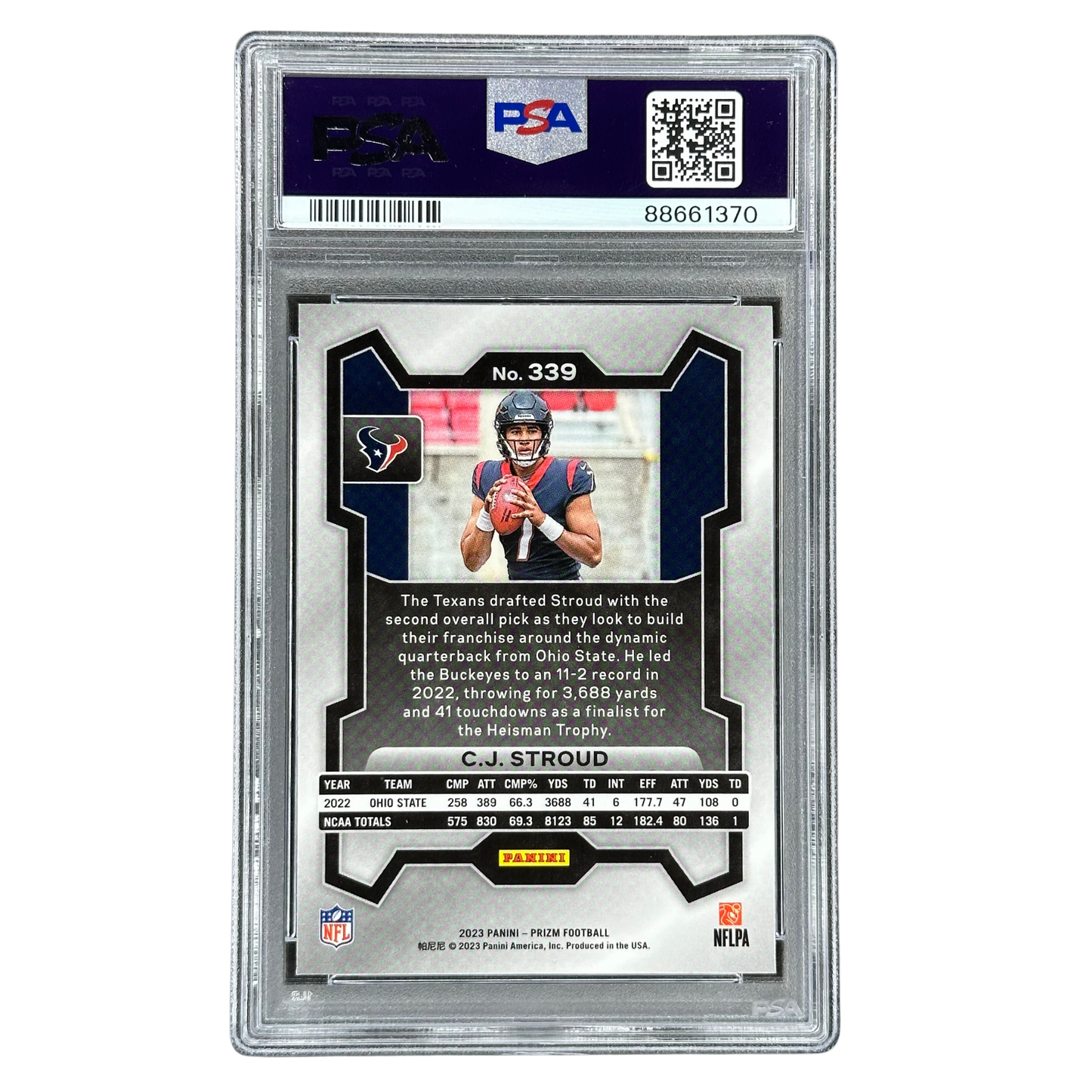 CJ Stroud 2023 Prizm RC Rookie Card PSA 10 #339