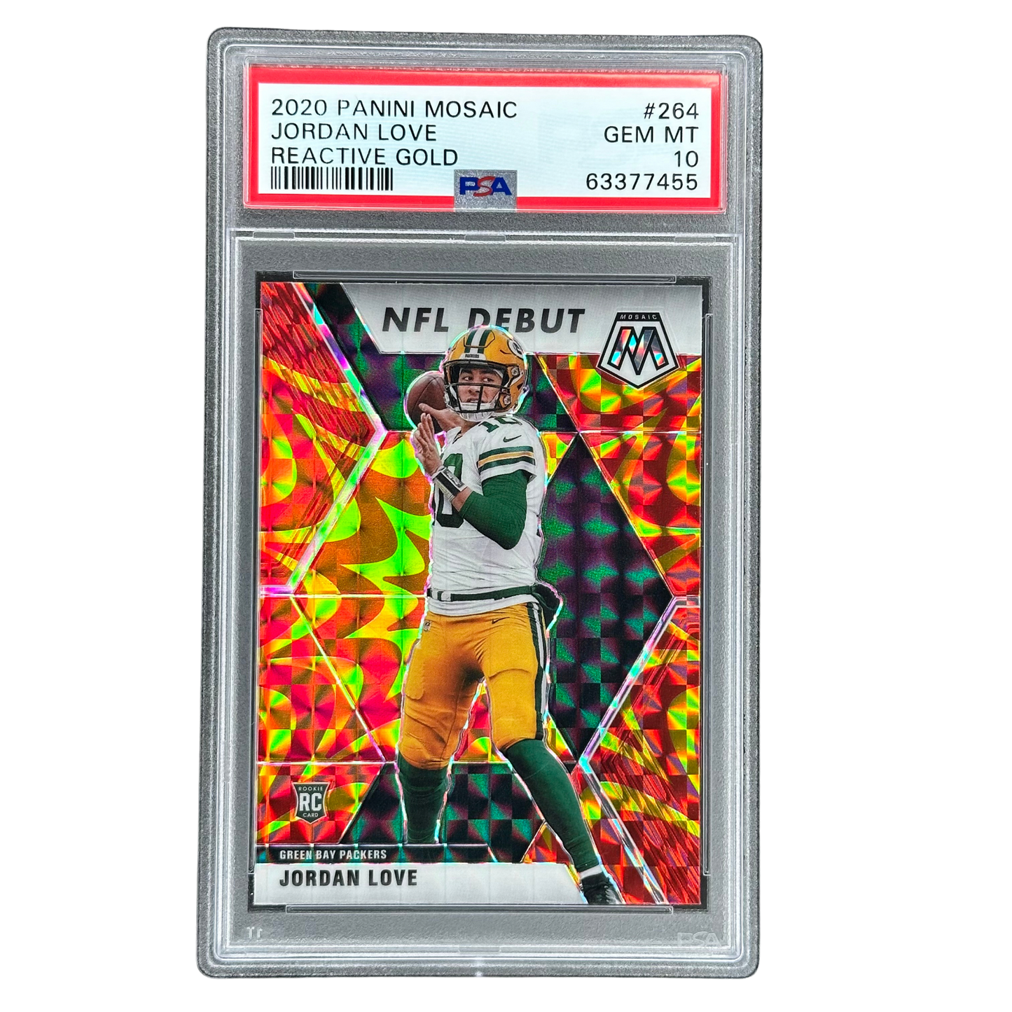 Jordan Love 2020 Mosaic Reactive Gold RC Rookie Card PSA 10 #264