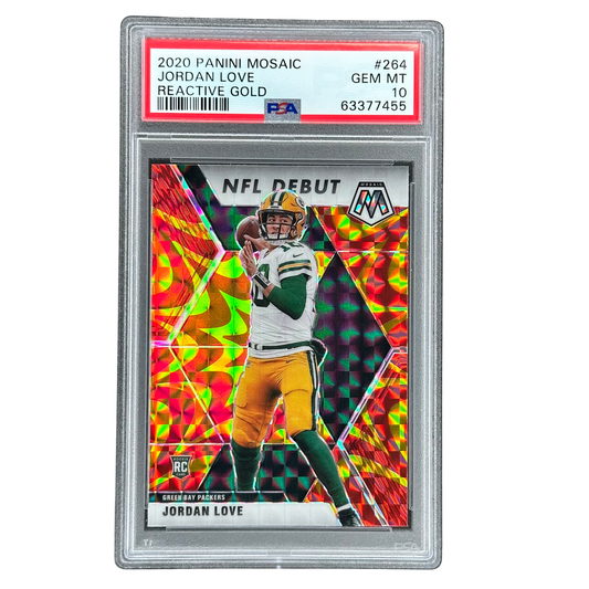 Jordan Love 2020 Mosaic Reactive Gold RC Rookie Card PSA 10 #264
