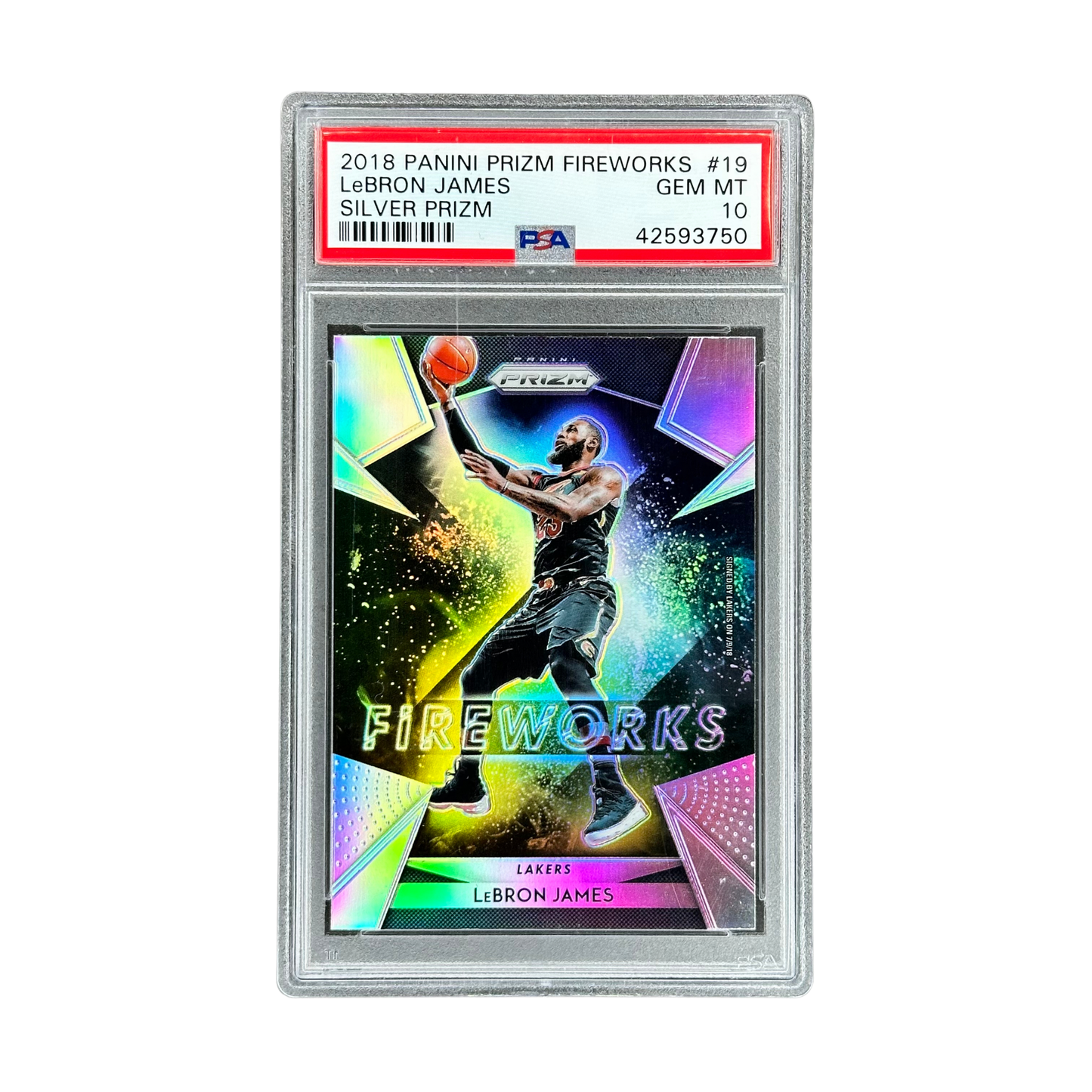 Lebron James 2018 Prizm Fireworks Silver PSA 10 #19