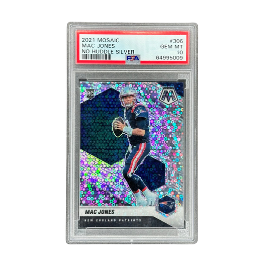 Mac Jones 2021 Mosaic No Huddle Silver RC Rookie Card PSA 10