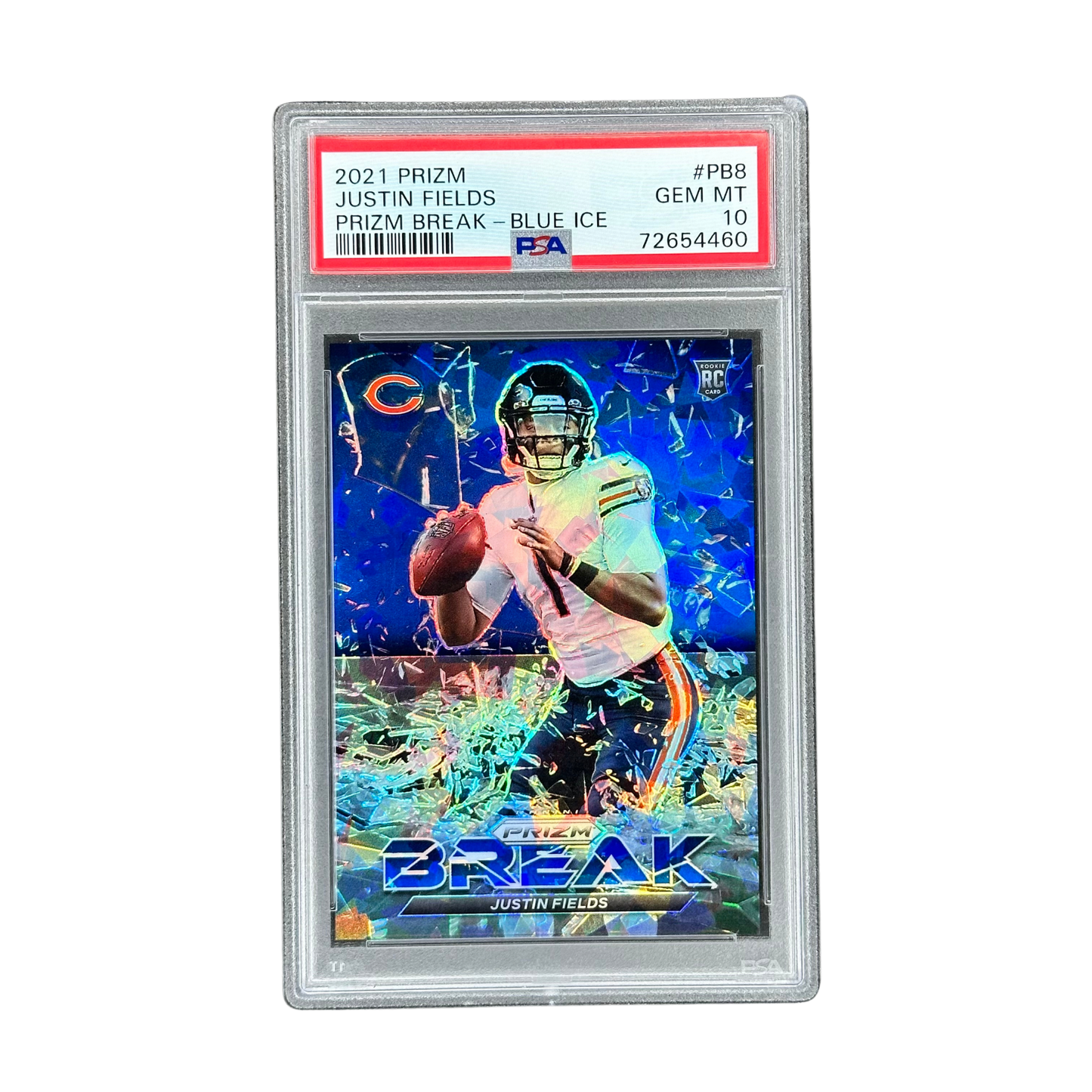 Justin Fields 2021 Prizm Break Blue Ice RC Rookie Card 93/99 PSA 10 #PB8