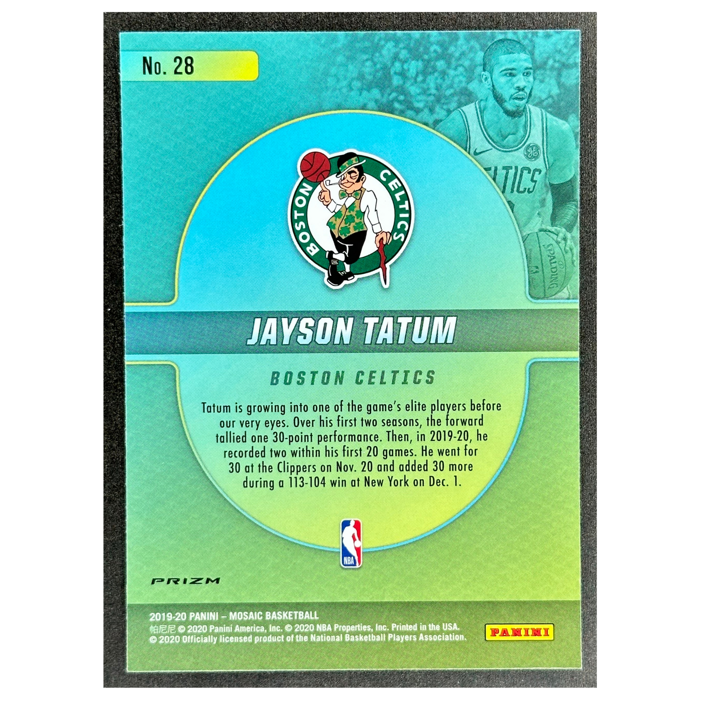 Jayson Tatum 2019 Mosaic Center Stage #28