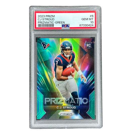 CJ Stroud 2023 Prizm Prizmatic Green RC Rookie Card PSA 10 #6