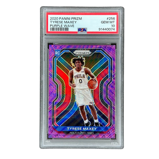 Tyrese Maxey 2020 Prizm Purple Wave RC Rookie Card PSA 10 #256