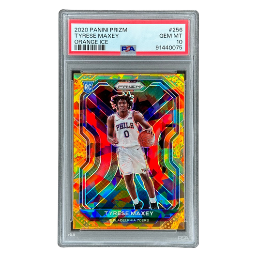 Tyrese Maxey 2020 Prizm Orange Ice RC Rookie Card PSA 10 #256