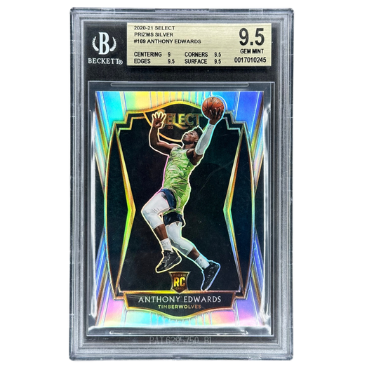 Anthony Edwards 2020 Select Silver Premiere Level RC Rookie Card BGS 9.5 #169